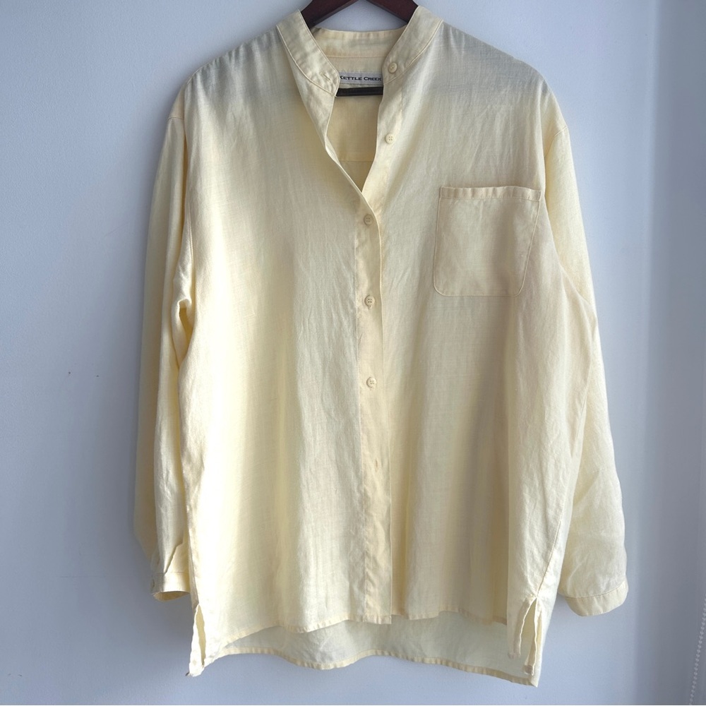 Women yellow linen Shirt
